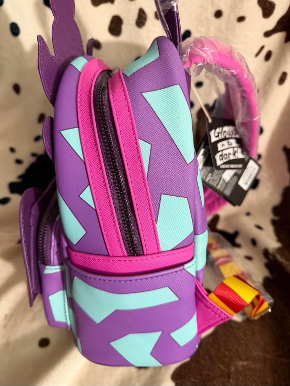 Loungefly Purple Clown Backpack with Green Hair and Red Accents - Picture 3 of 8